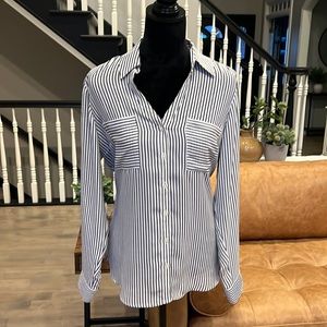 Express Portofino Black and White Blouse